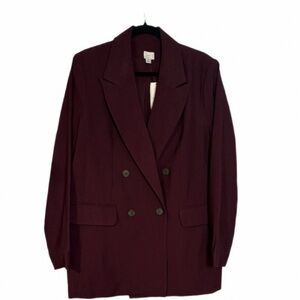 a new day Women's Double-Breasted Blazer - Burgundy